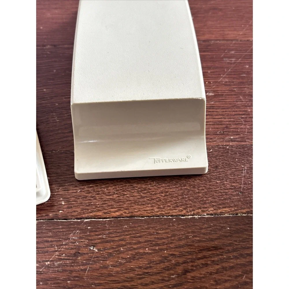 Vintage Tupperware Almond Double Stick Butter or Cream Cheese Keeper Dish w/ Lid